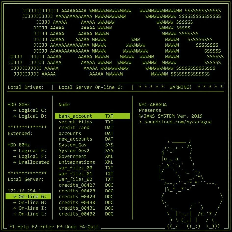Vintage monochrome computer interface and ASCII art inspiration.