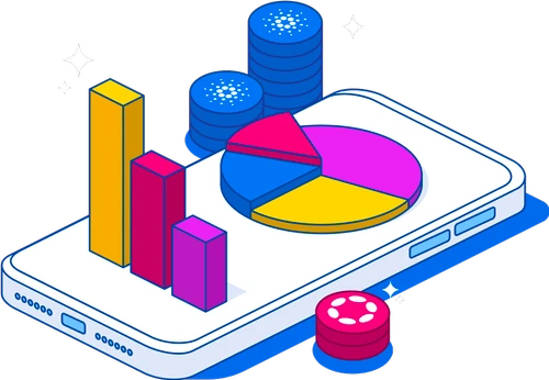 Isometric portfolio charts illustration