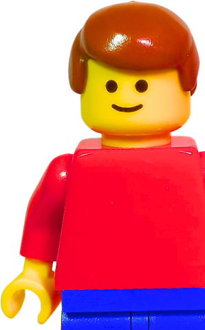 Red-shirted LEGO minifigure